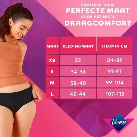 Libresse Intimawear Hipster Menstruatieondergoed Zwart Small 1 stuk&nbsp;