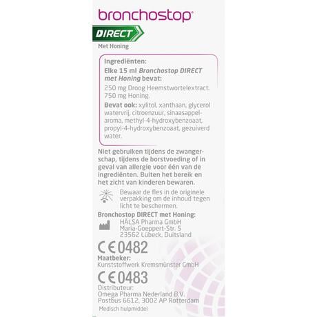 Bronchostop Direct Hoestdrank met Honing 120 ML