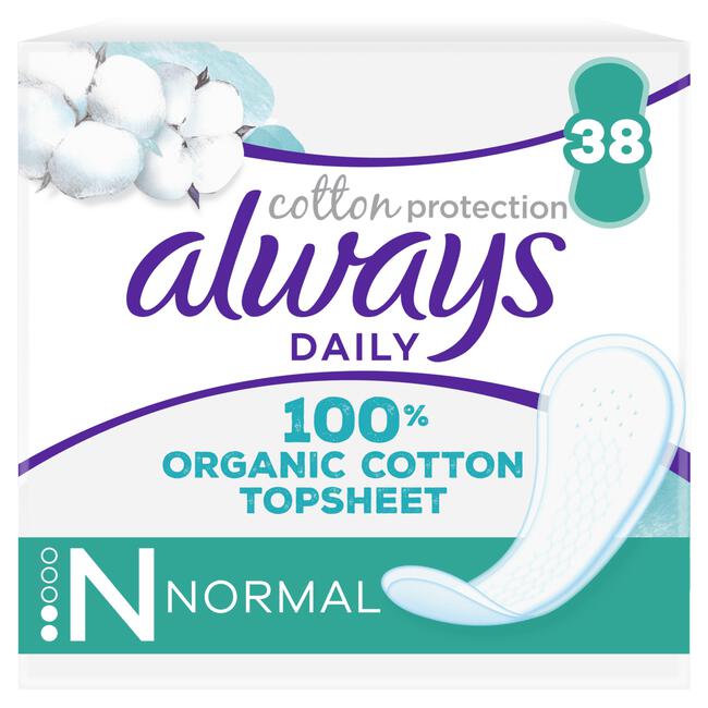 Always Dailies Cotton Protection Inlegkruisjes Normal 38 Stuks