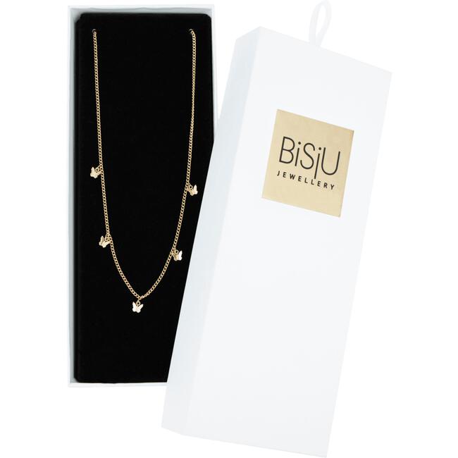 BiSjU Jewellery Ketting met Klaver en Dots Gold Plated Stainless Steel