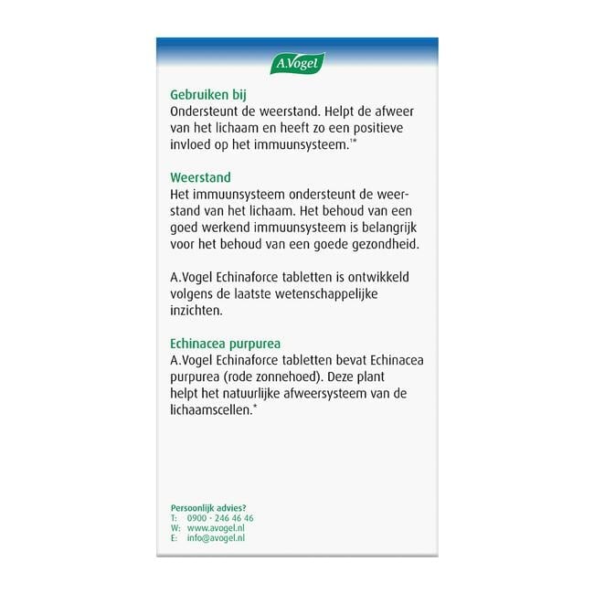 A.Vogel Echinaforce Weerstand1* Tabletten 350 stuks