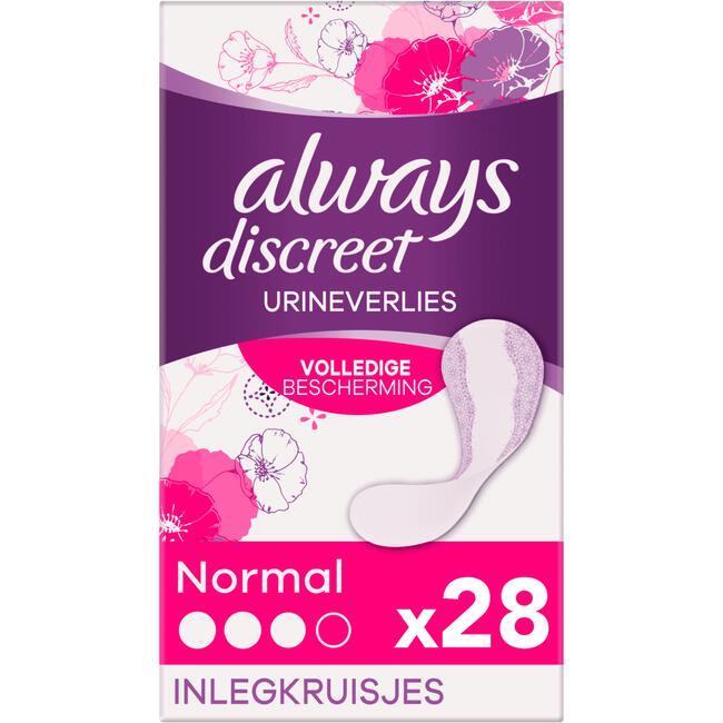 Always Discreet Normal Inlegkruisjes Voor Urineverlies x28