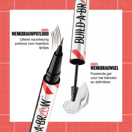 Maybelline New York BUILD A BROW Wenkbrauwpen/fixeergel 260 Deep Brown