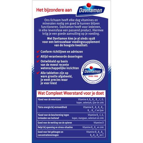 Davitamon Compleet Weerstand Met Vitamine C&D Multivitamine Bosvruchten 60 kauwtabl