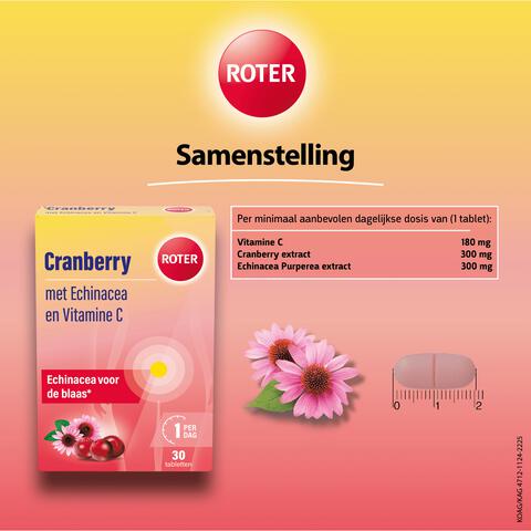 Roter Cranberry Vitamine C Echinacea 30 tabletten