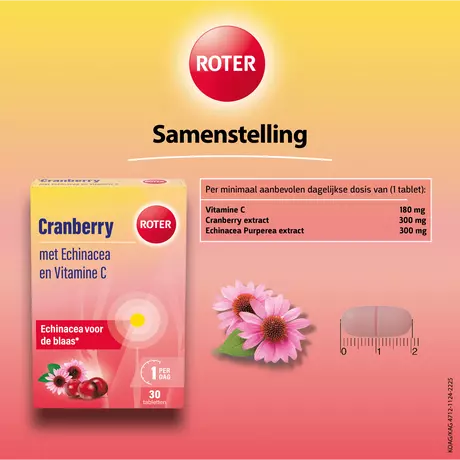 Roter Cranberry Vitamine C Echinacea Tabletten 30 stuks