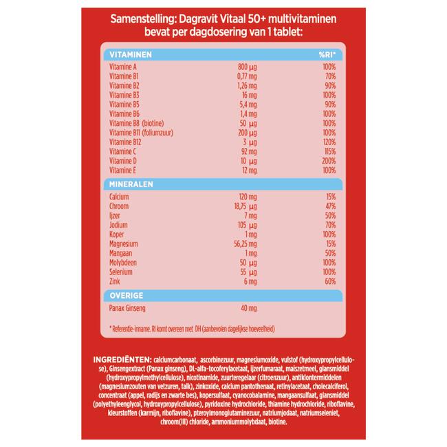 Dagravit Vitaal 50+ 100 tabletten