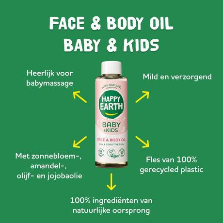 Happy Earth Gezicht & Lichaam Olie Baby & Kids