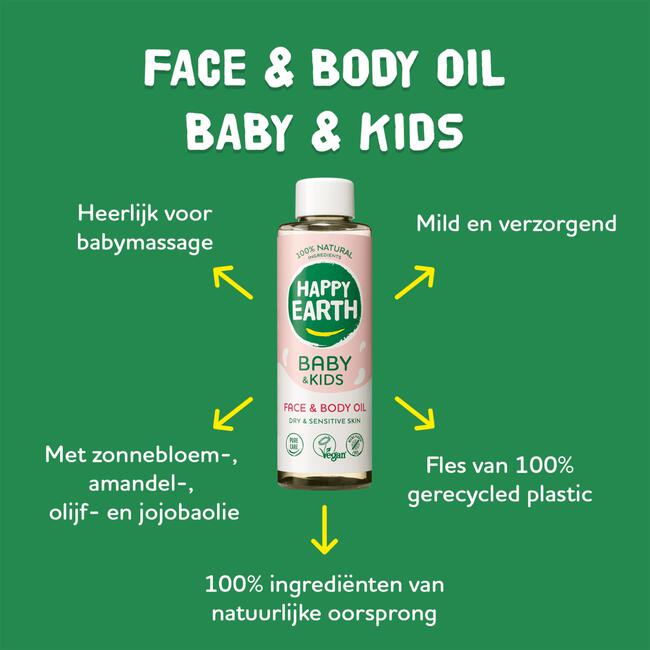 Happy Earth Gezicht & Lichaam Olie Baby & Kids