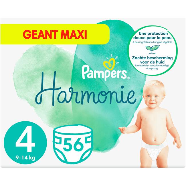 Pampers Harmonie Maat 4 56 Luiers 9KG-14KG