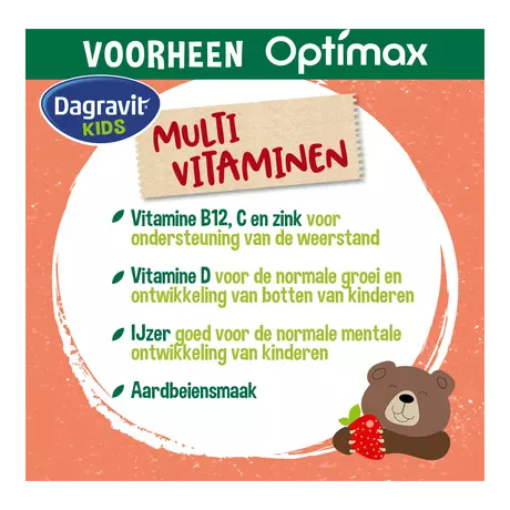 Dagravit Natural Kids Multi Aardbei Kauwtabletten 60 stuks
