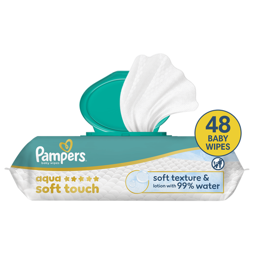 Pampers Aqua Soft Touch, 99% Water Billendoekjes, Sensitive Billendoekjes, Premium Protection Luiers e.a. (8 producten)