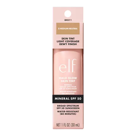 e.l.f. Halo Glow Skin Tint SPF50 8 Medium Neutral