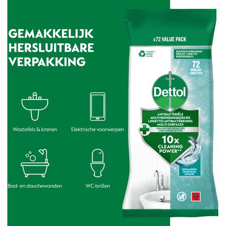 Dettol Oceaan Doekjes 72 stuks