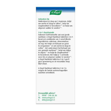 A.Vogel Nachtrust1,2* 3-in-1 Tabletten 30 stuks