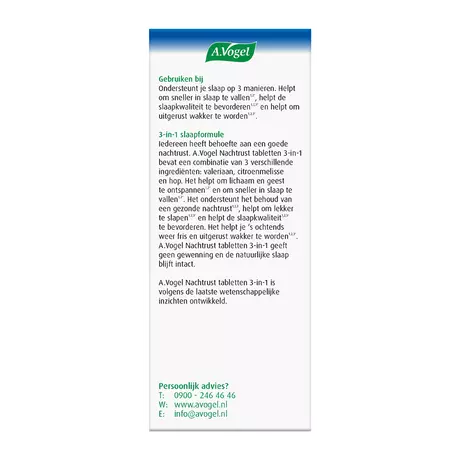 A.Vogel Nachtrust1,2* 3-in-1 Tabletten 30 stuks