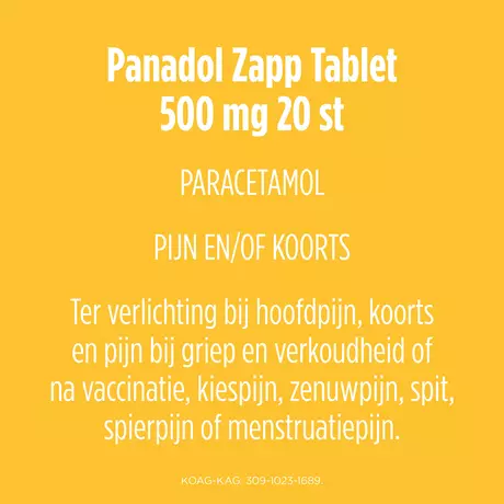 Panadol Zapp Paracetamol 500 MG Filmomhulde Tabletten 20 stuks