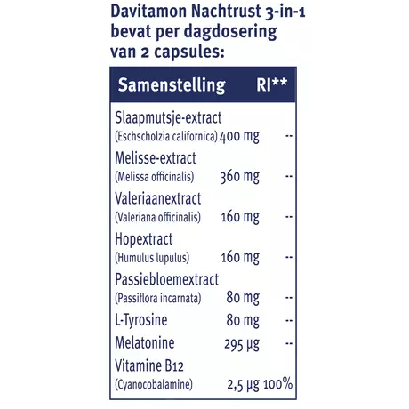 Davitamon Nachtrust 3-in-1 Capsules 20 stuks
