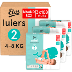Etos Luiers Mini Maat 2 4-8 kg Maandbox 324 stuks