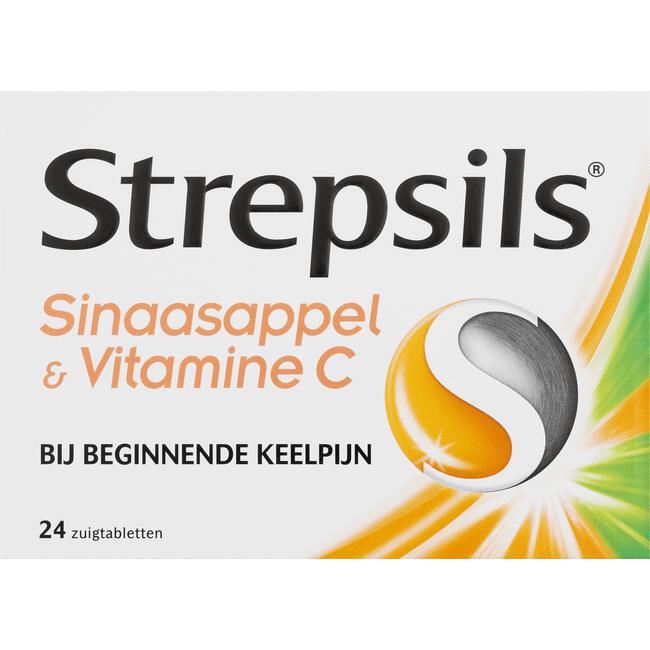 Strepsils Sinaasappel & Vitamine C Zuigtabletten 24 Stuks