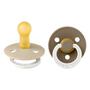 BIBS Glow in the dark Fopspeen Two Pack Natuurlijk Rubber Vanilla/Dark Oak Maat 2