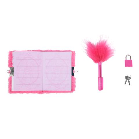 Princes Pluche Dagboekje Met Slot En Fluffy Pen