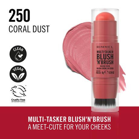Rimmel London Multi-Tasker Blush'N'Brush Stick Coral Dust 8 g