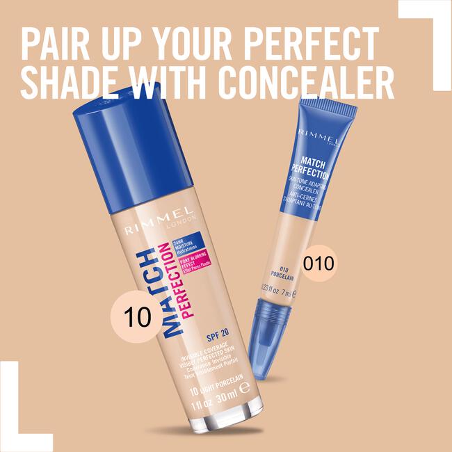 Rimmel London Match Perfection Foundation  010 Light Porcelain