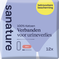 Sanature Pro Vivo 100% Katoenen Incontinentieverband Mini 12 stuks