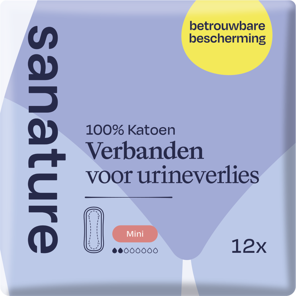 Sanature Pro Vivo 100% Katoenen Incontinentieverband Mini 12 - 12 stuks