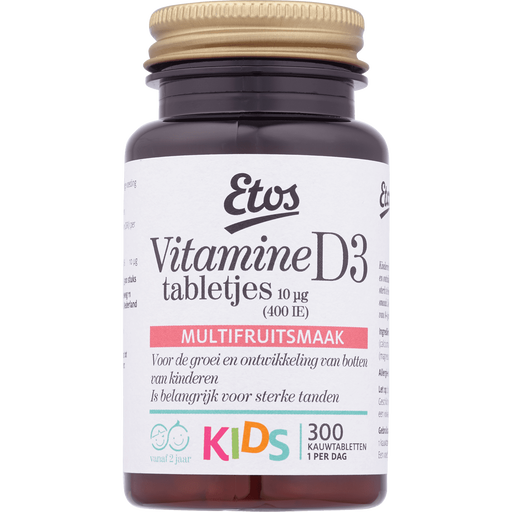 Etos Vitamine D3 10 µg Kauwtabletten Tabletten 300 stuks