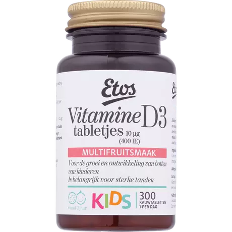 Etos Vitamine D3 10 µg Kauwtabletten Tabletten 300 stuks