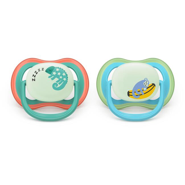Philips Avent Ultra Air Night – Glow-in-the-dark fopspeen (6-18  mnd) – 2 stuks - SCF376/28