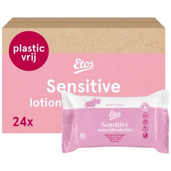 Etos Baby Lotion Billendoekjes Sensitive Plasticvrij Megabox