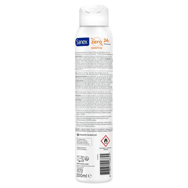 Sanex Zero% Sensitive Deodorant Spray 200 ML