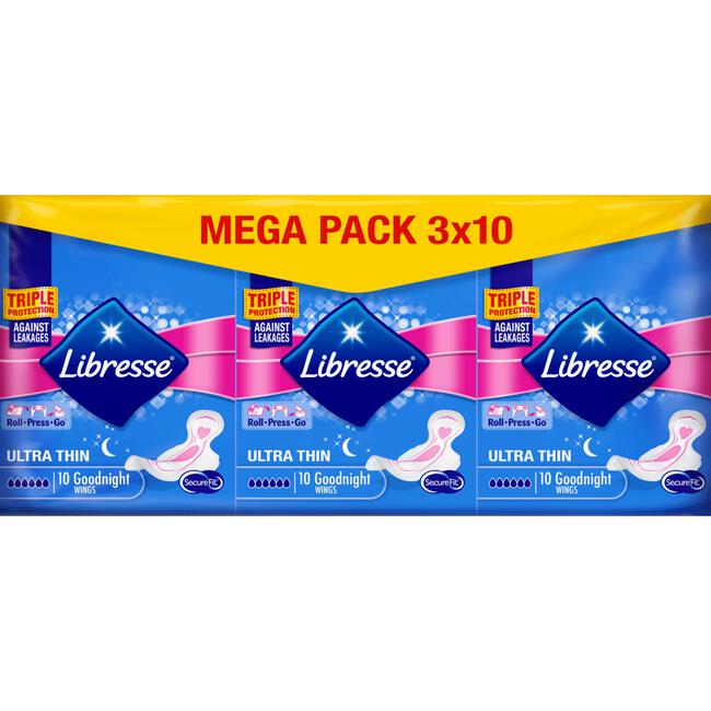 Libresse Ultra Thin Goodnight Wings Mega Pack Triple