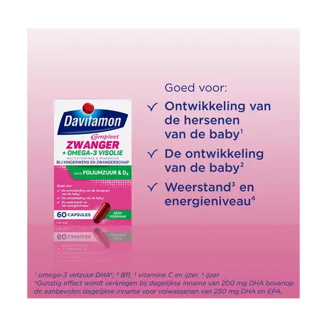 Davitamon Compleet Zwanger + Omega-3 Visolie 60 Stuks
