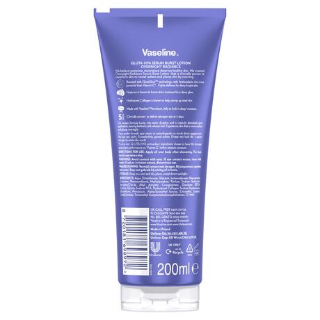 Vaseline Gluta-Hya Lotion Overnight Radiance 200ML