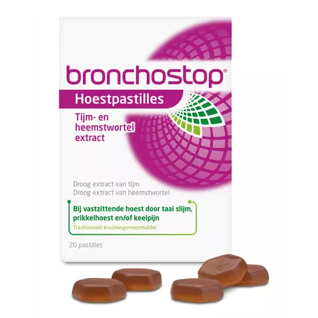 Bronchostop Vastzittende Hoest of Keelpijn Dragees 20 stuks