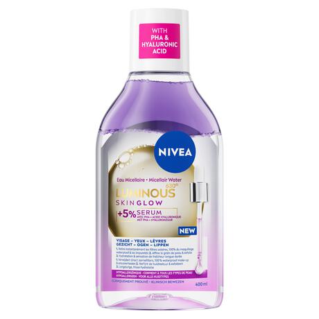 NIVEA Luminous630 Skin Glow Serum Infused Micellair Water 400 ML