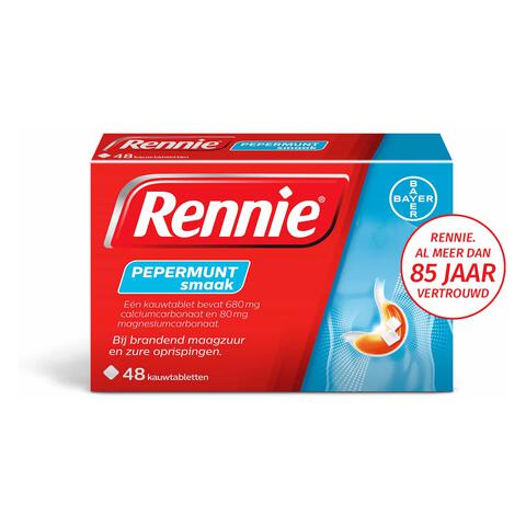 Rennie Pepermunt Kauwtabletten Bij Brandend Maagzuur 48 stuks