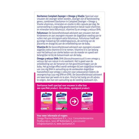 Davitamon Compleet Zwanger + Omega-3 Visolie 60 Stuks