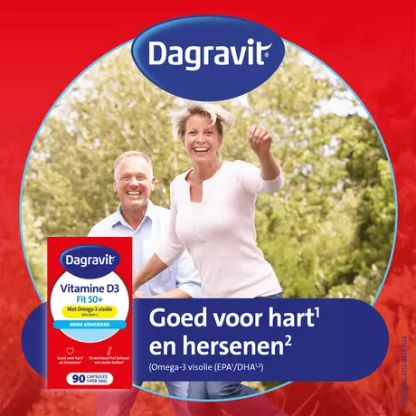 Dagravit Vitamine D3 Fit 50+ met Omega 3 en Visolie Capsules 90 stuks