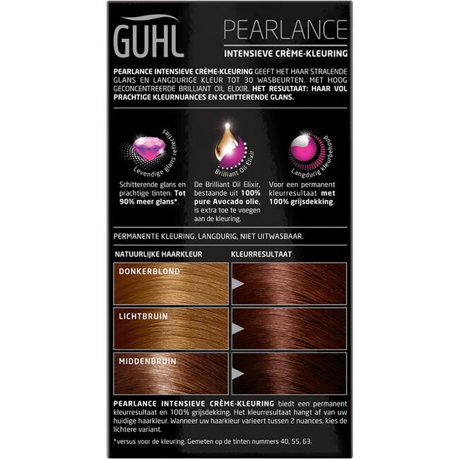 Guhl Pearlance Intensieve Crème-Haarkleuring 55 Warmroodbruin 2x50 ML