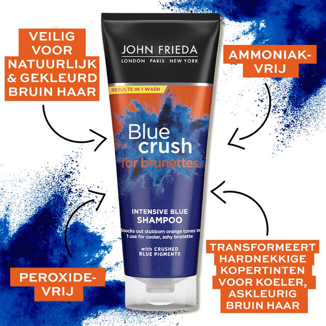John Frieda Brilliant Blue Crush Shampoo Bruin Haar 250 ML 250