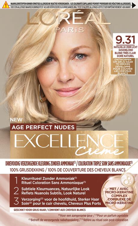 L'Oréal Paris Excellence Crème Age Perfect Nudes 9.31 Licht Goudblond