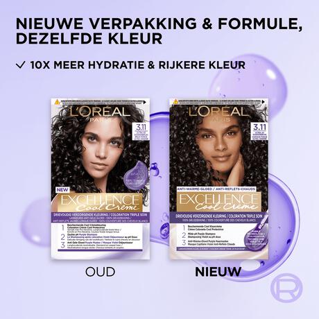 L'Oréal Paris Excellence Cool Creams Permanente Haarverf 3.11 Ultra As Donkerbruin