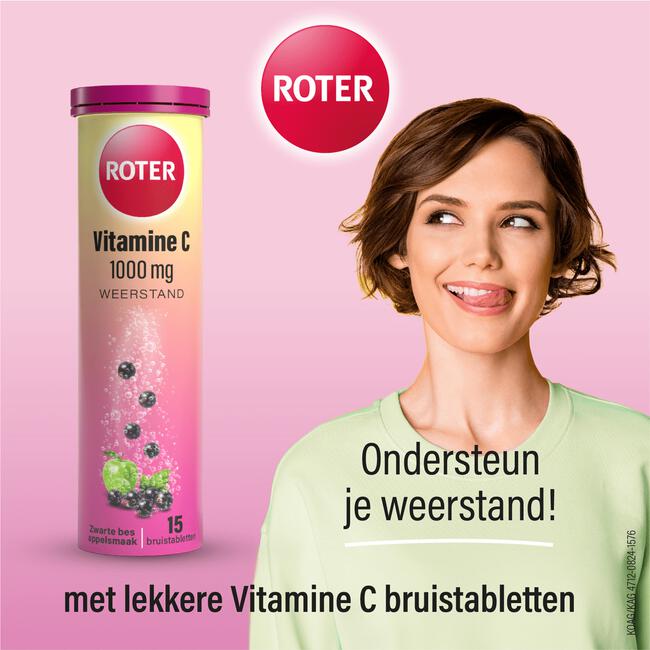 Roter Vitamine C 1000mg Bruistabletten Appel/Zwarte Bes 15 stuks
