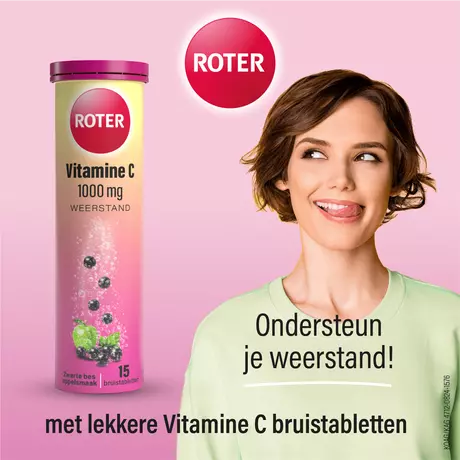 Roter Vitamine C 1000 MG Appel Zwarte Bes&nbsp;Bruistabletten 15 stuks