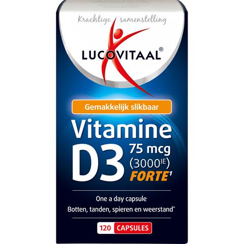 Lucovitaal Vitamine D3 75 MCG (3000IE) Forte Capsules 120 stuks